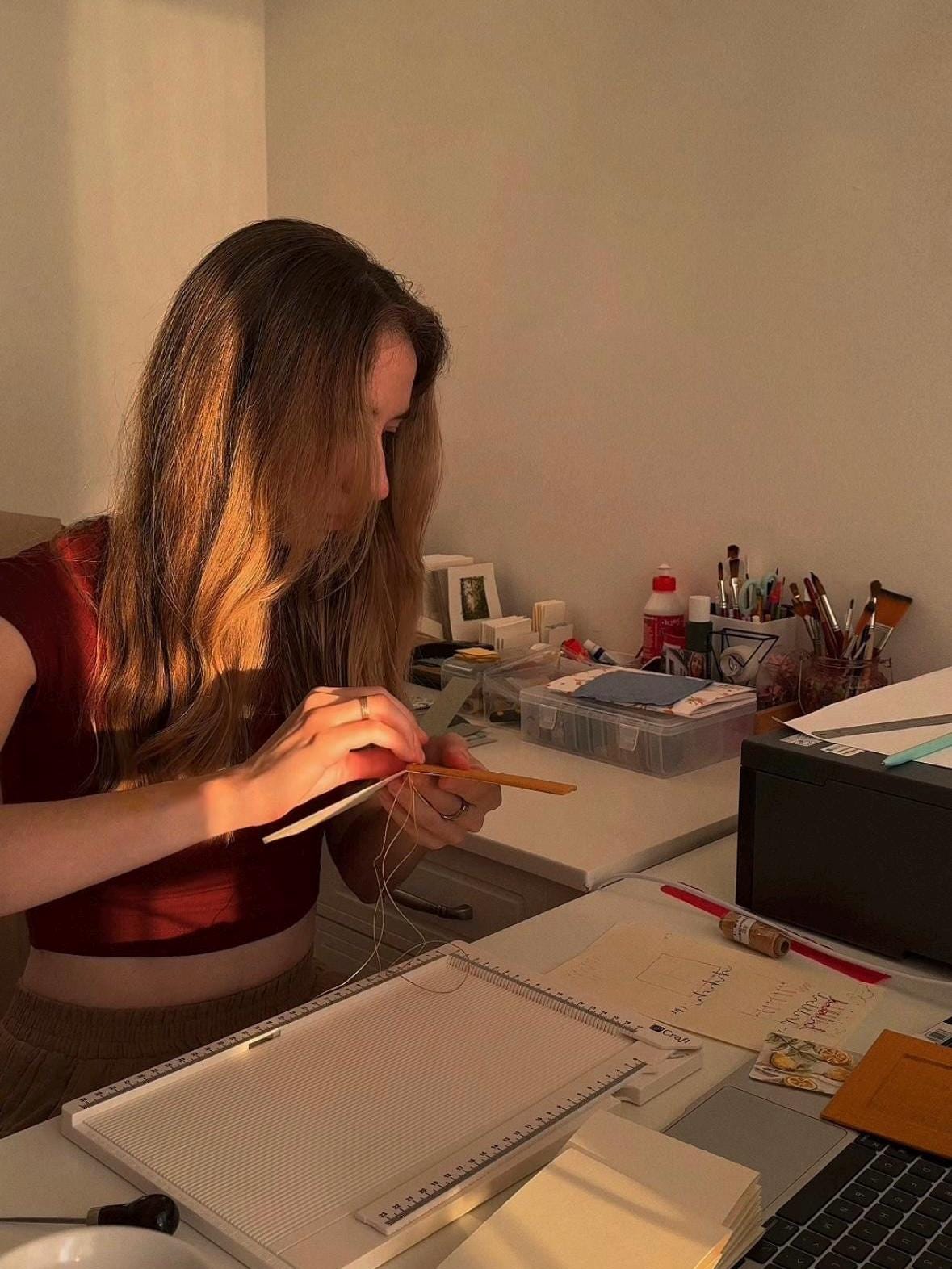 Notebook with watercolour painting, sketchbook