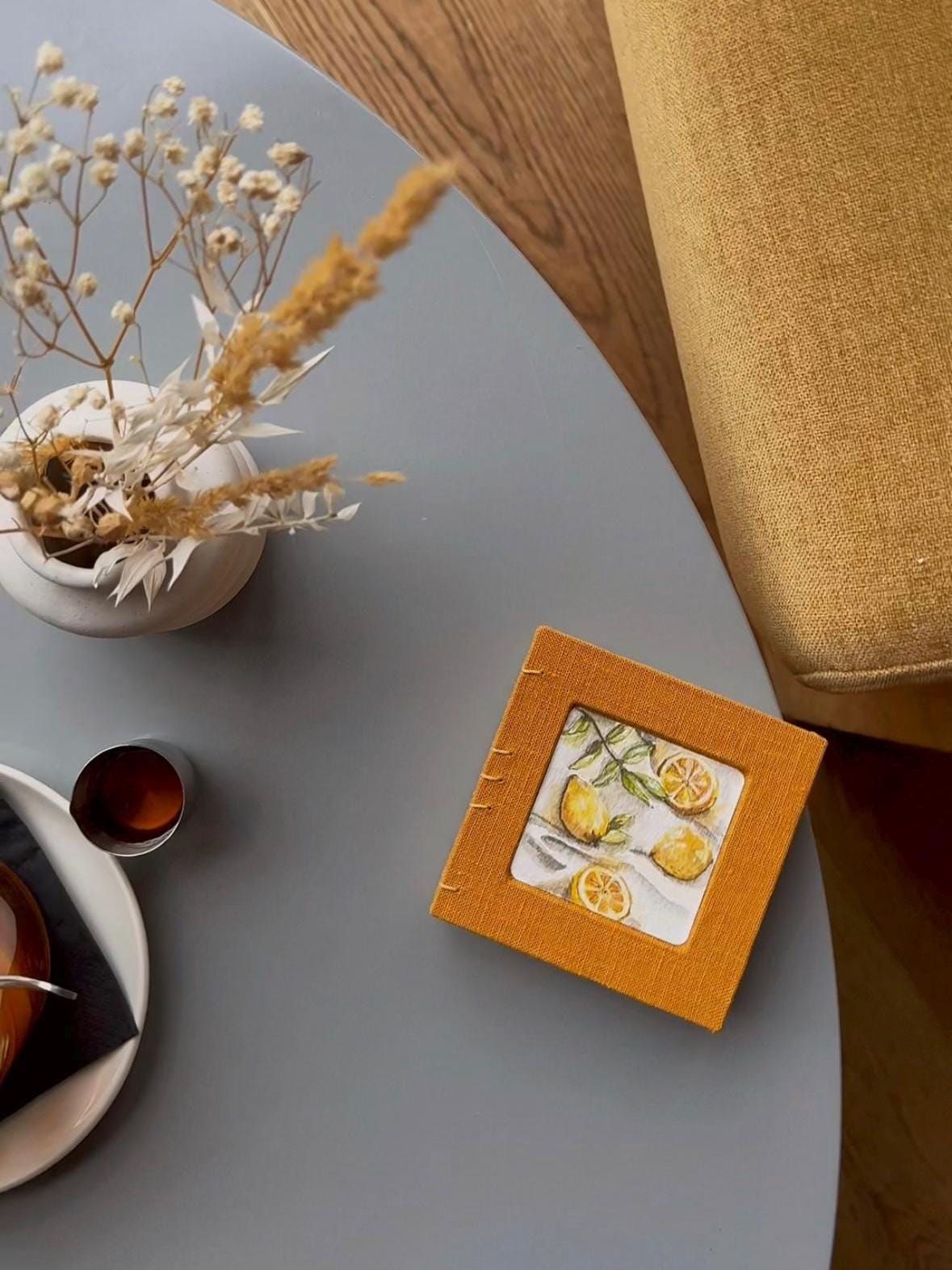 Notebook with watercolour painting, sketchbook