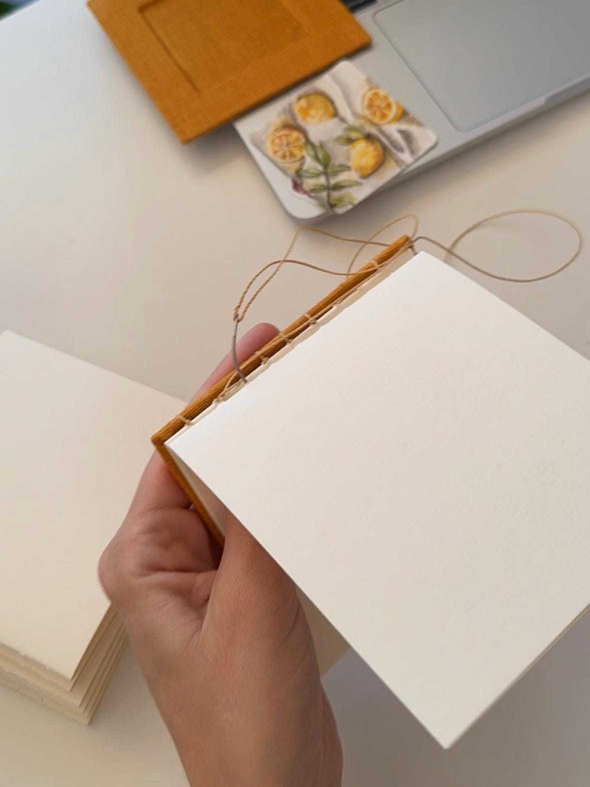 Notebook with watercolour painting, sketchbook